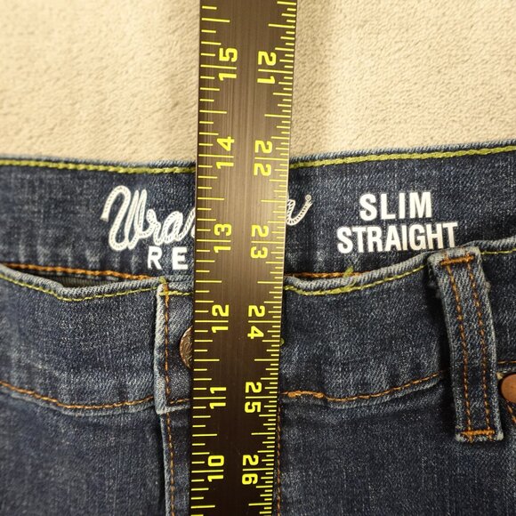 Wrangler Retro Slim Straight Jeans Dark Wash Men’s 36x34 Blue Denim - Picture 6 of 12